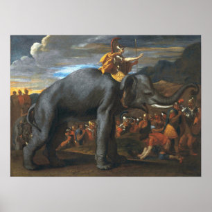 Poussin - Hannibal korsar Alperna på elefant Poster