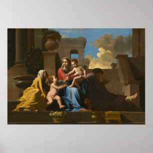 Poussin - Heligans familj på stegen Poster