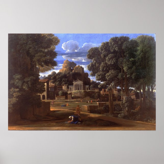 Poussin - Landskap med Phokions aska Poster (Framsidan)