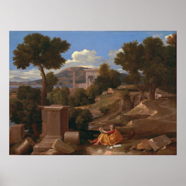 Poussin - liggande med Saint John Poster (Framsidan)