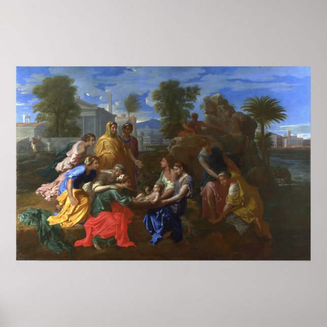 Poussin - Moses-hittad Poster (Framsidan)