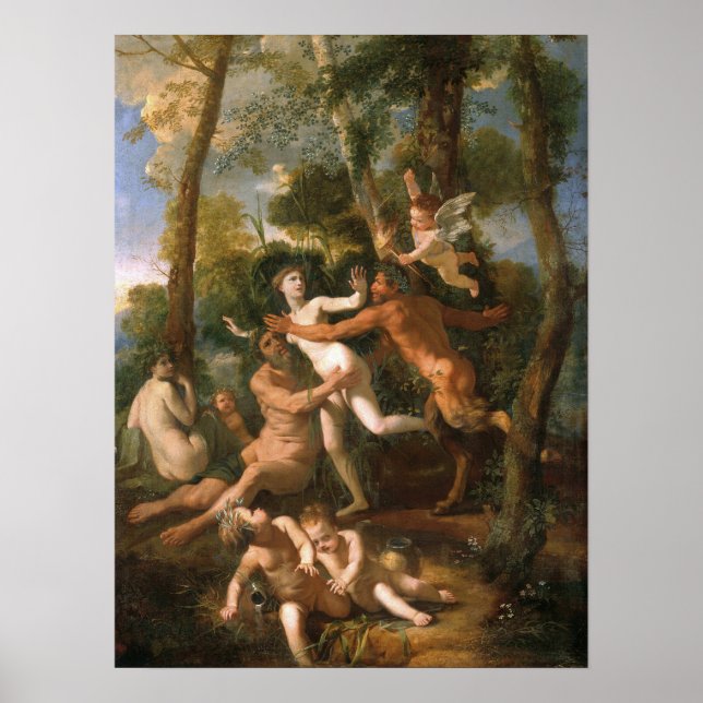 Poussin - Pan och Syrinx Poster (Framsidan)