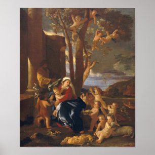Poussin - Rast under flykten till Egypten Poster
