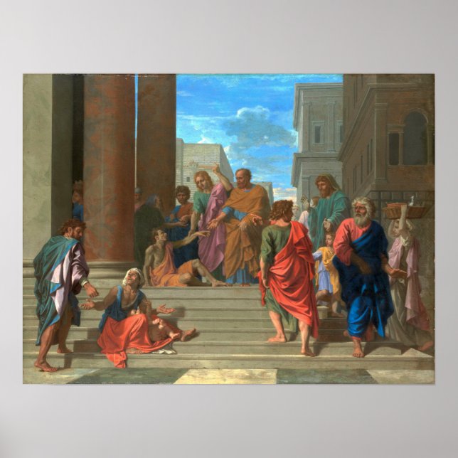 Poussin - Saints Peter och John Healing... Poster (Framsidan)