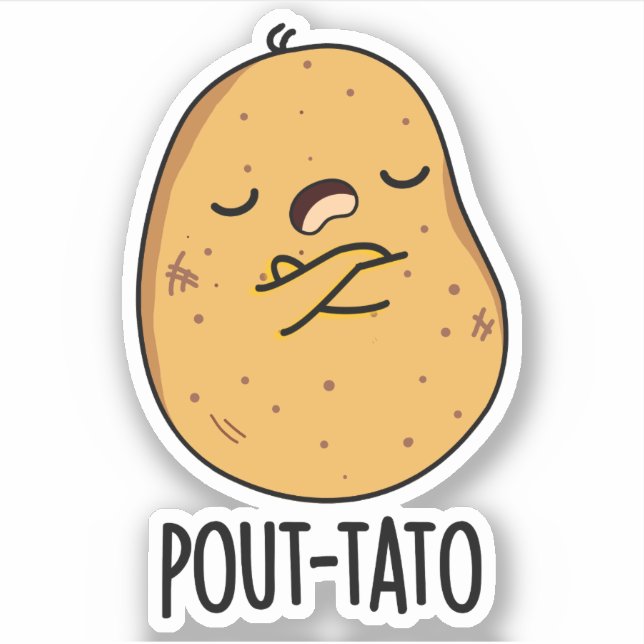 Pout-tato Funny Potato Pun Klistermärken (Framsida)