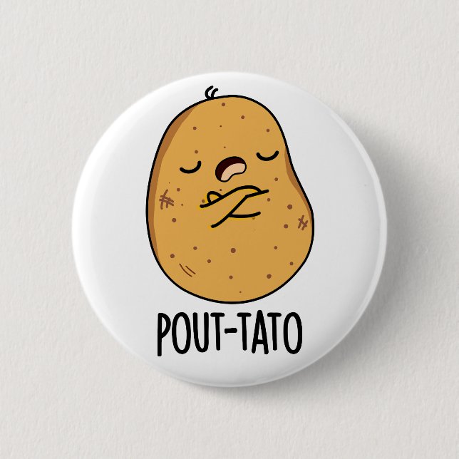 Pout-tato Funny Potato Pun Knapp (Framsida)