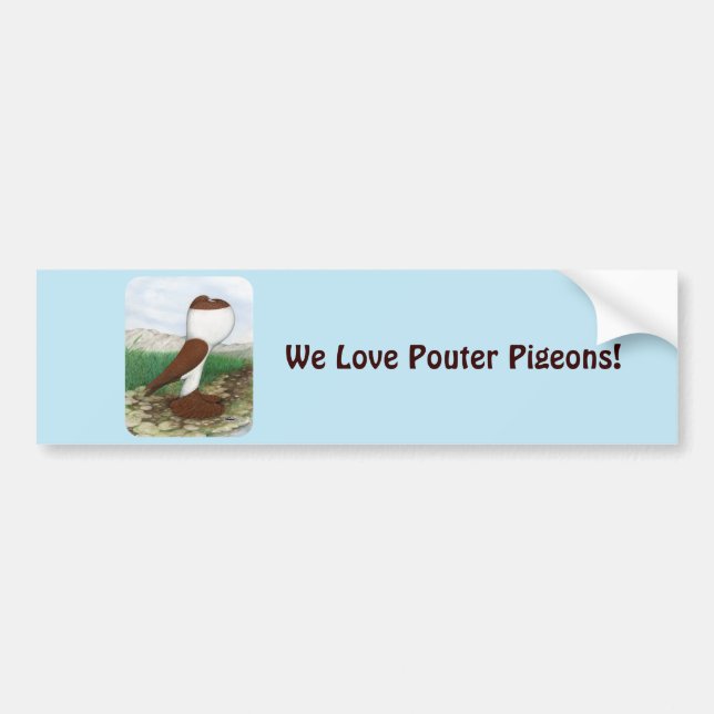 Pouter Pigeon Red Hana Bildekal (Framsidan)
