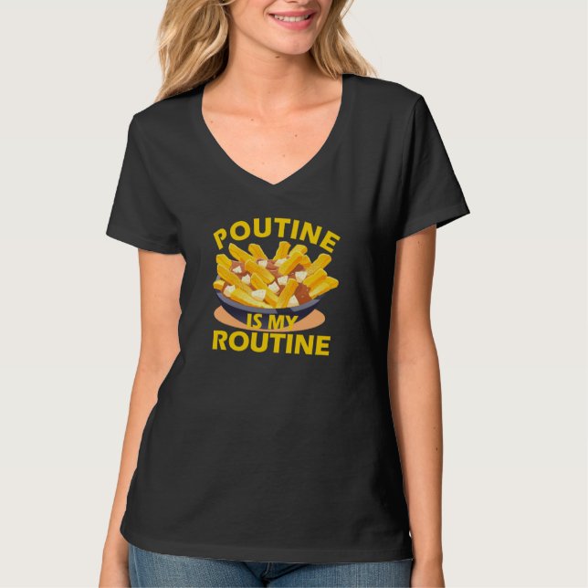 Poutine French Fries Gravy Cheese Curds Canada Men T Shirt (Framsida)