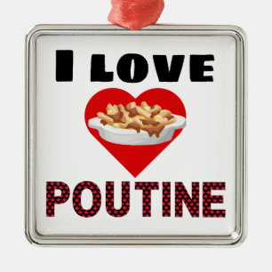 Poutine gåvor för alla! Jag älskar poutine Julgransprydnad Metall