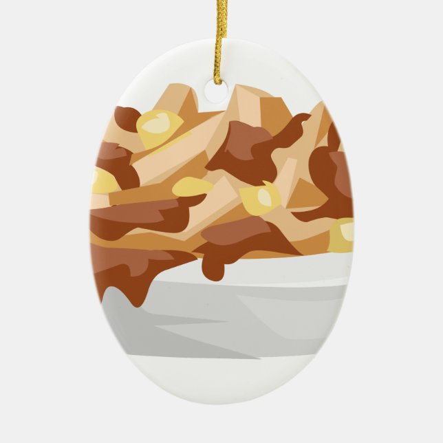 poutine julgransprydnad keramik (Framsidan)