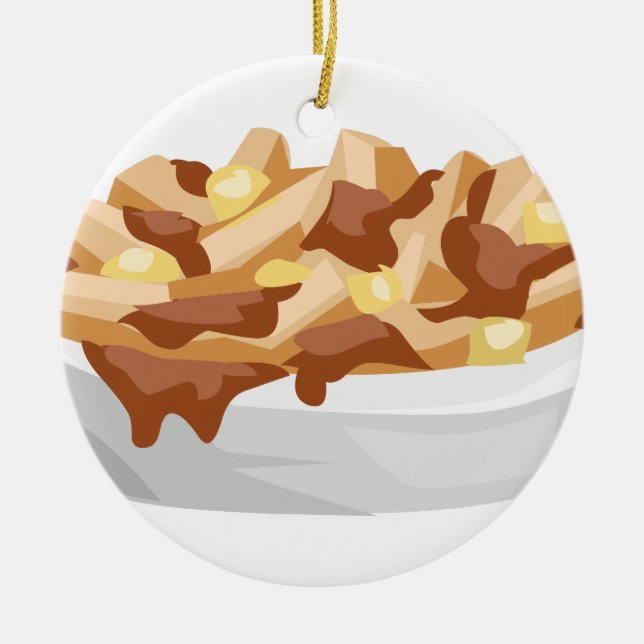 poutine julgransprydnad keramik (Framsidan)
