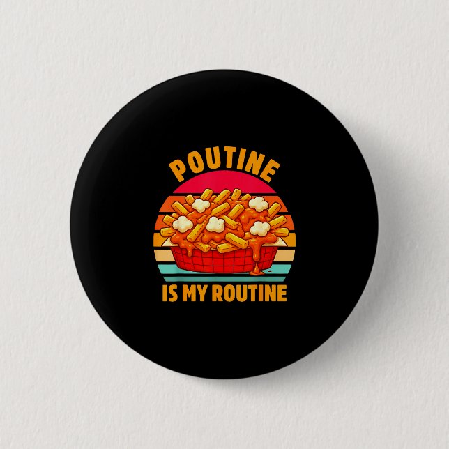 Poutine min vanliga foodie humor punny  knapp (Framsida)