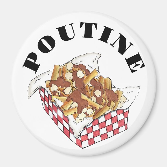 Poutine Quebec Canada Canadian Food Fransk Fries Magnet (Framsidan)