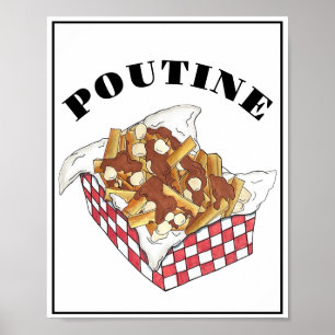 Poutine Quebec Canada Canadian Food Fransk Fries Poster