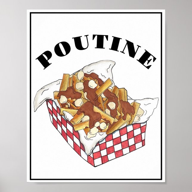Poutine Quebec Canada Canadian Food Fransk Fries Poster (Framsidan)