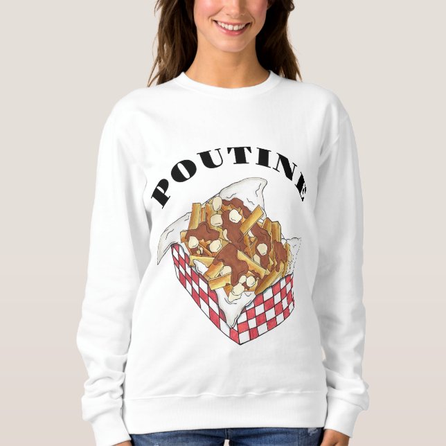 Poutine Quebec Canada Canadian Food Fransk Fries T Shirt (Framsida)
