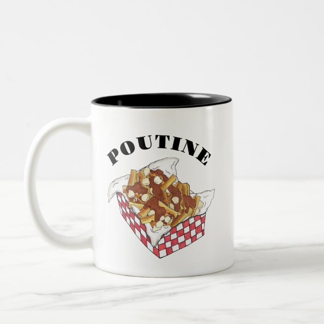 Poutine Quebec Canada Canadian Food Fransk Fries Två-Tonad Mugg (Vänster)