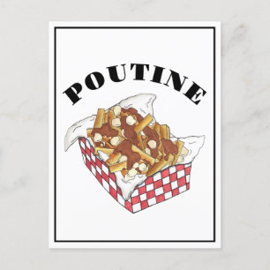 Poutine Quebec Canada Canadian Food Fransk Fries Vykort