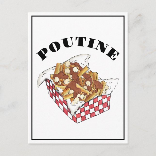 Poutine Quebec Canada Canadian Food Fransk Fries Vykort (Framsida)