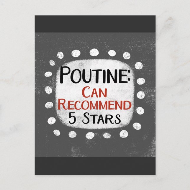 Poutine Review 5 Stars vykort (Framsida)