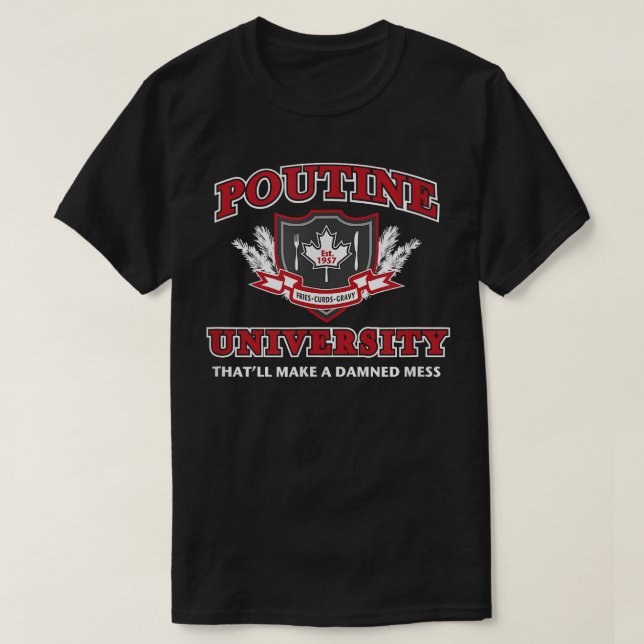 Poutine Universiteten Kanada Quebec Fries Cheese C T Shirt (Design framsida)