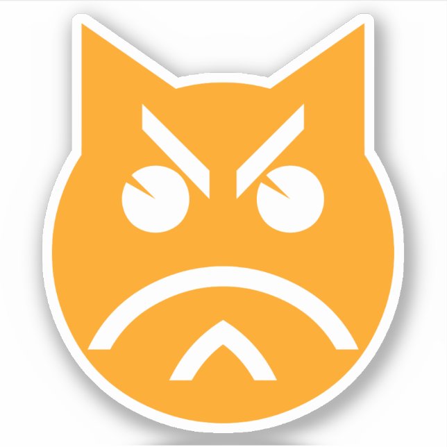 Pouting Emoji Cat Klistermärken (Framsida)