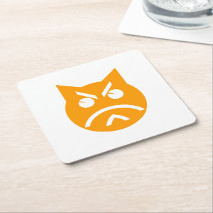 Pouting Emoji Cat Underlägg Papper Kvadrat