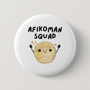 Pover Afikoman Squad Cute Pesach Småbarn Kids Knapp