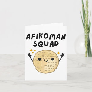 Pover Afikoman Squad Cute Pesach Småbarn Kids Kort