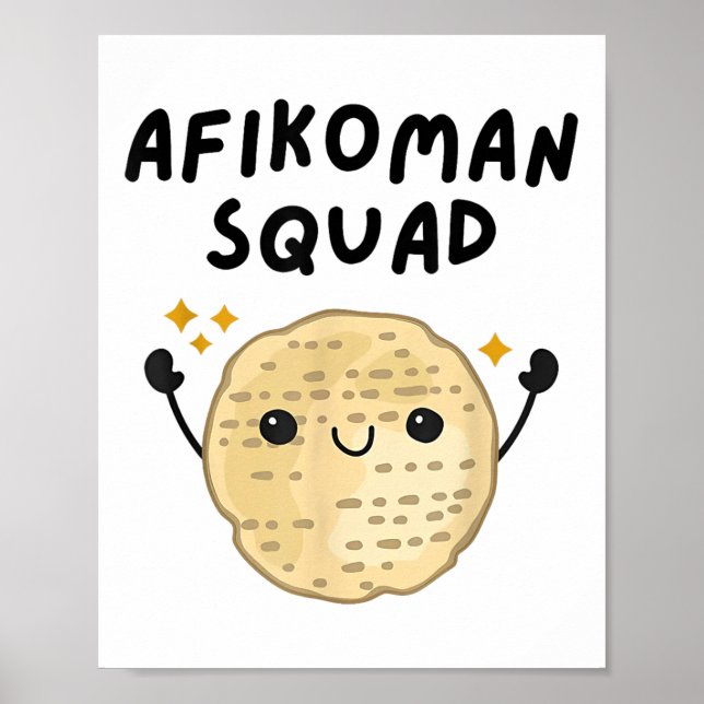 Pover Afikoman Squad Cute Pesach Småbarn Kids Poster (Framsidan)