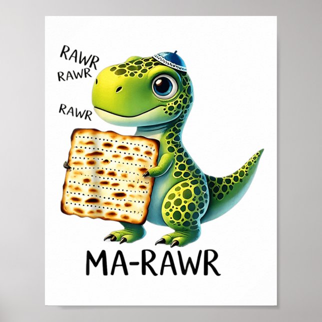 Pover Maror Morsa-roar Dinosaur Funny Pesach Småba Poster (Framsidan)