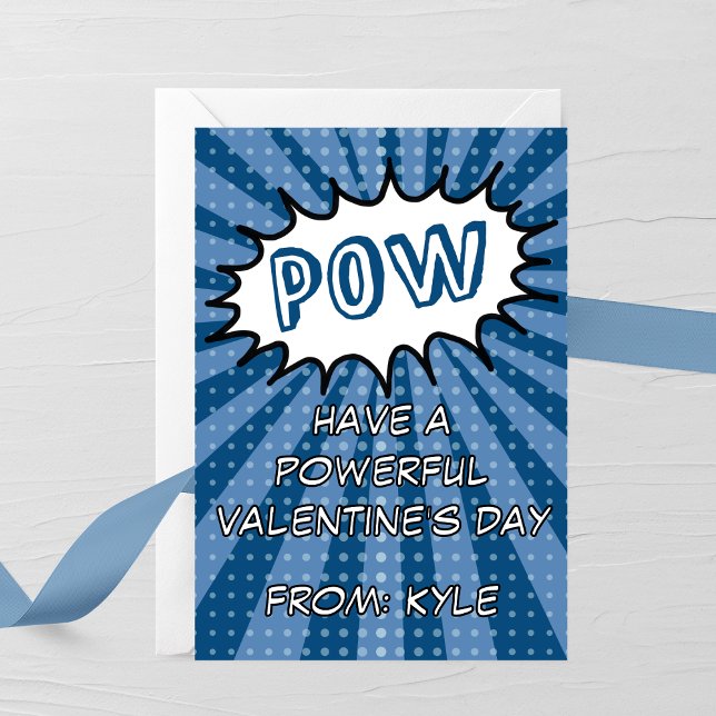 POW Comic Book Valentine’s Day Card Anteckningskort (Skapare uppladdad)