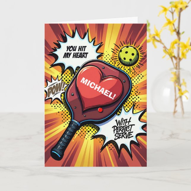 POW! Du Träffade Mitt Hjärta 💘 Alla hjärtans dag  Kort (Gul blomma)