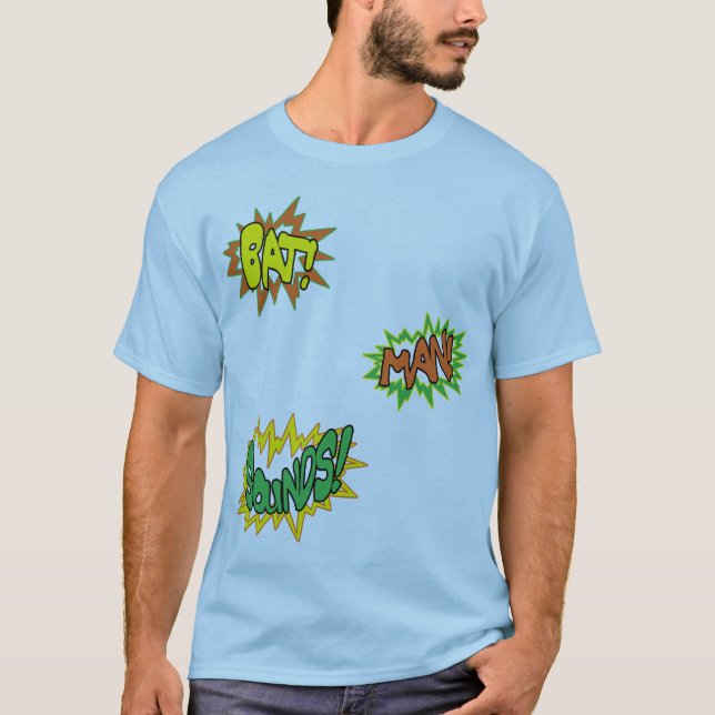 POW!!! FLADDERMÖSS!!! BANG!!! MAN!!! LJUD!!! TEE SHIRT (Framsida)