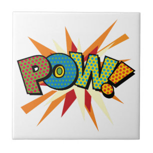POW Kul Retro Serietidning Pop Art Kakelplatta