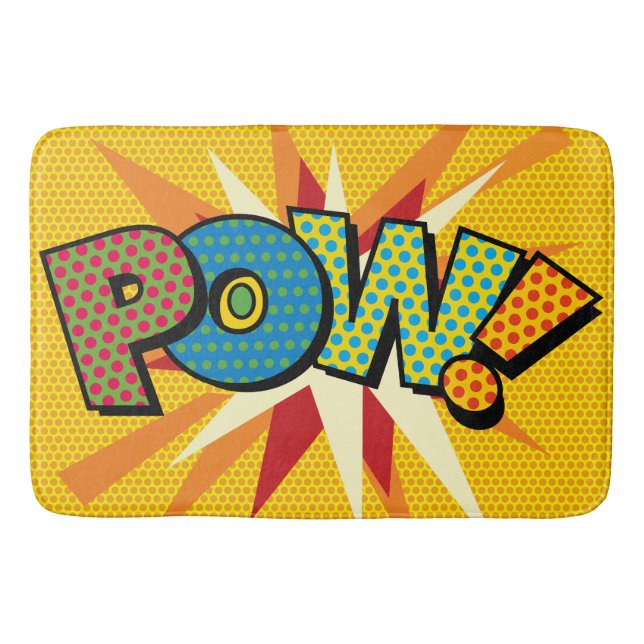 POW Kul Retro Serietidning Popkonst Badrumsmatta (Framsidan)