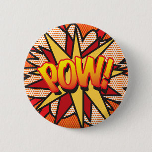 POW Kul Retro Serietidning Popkonst Knapp