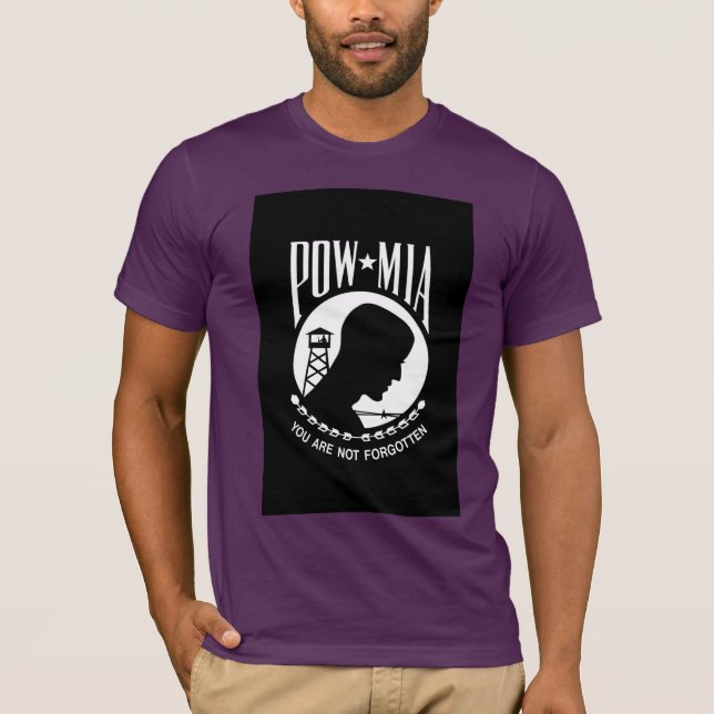 POW MIA American Military Heroes Prisoners of Krig T Shirt (Framsida)