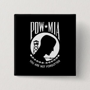 POW MIA Amerikanska militära hjältar Krigsfångar Knapp