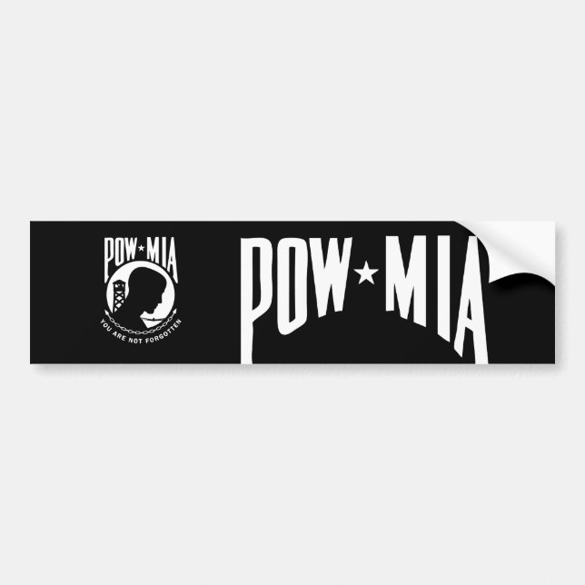 POW MIA Bumper Sticker Bildekal (Framsidan)