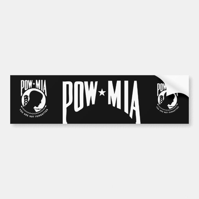 POW MIA Bumper Sticker Bildekal (Framsidan)