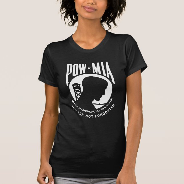 POW MIA Dam Black T-shirt (Framsida)