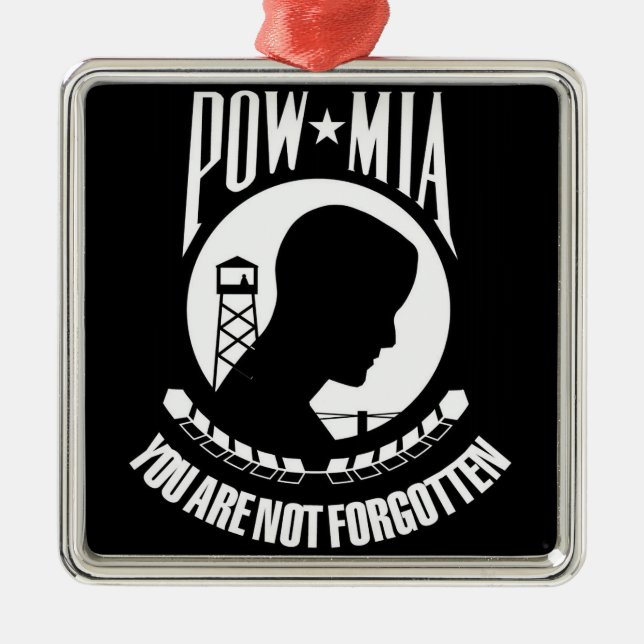POW-MIA flagga Julgransprydnad Metall (Framsidan)
