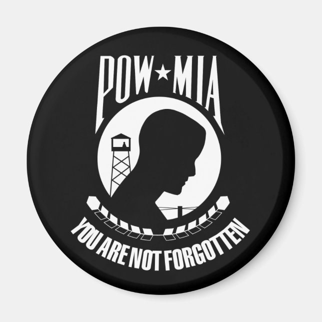 POW*MIA Flagga Magnet (Framsidan)