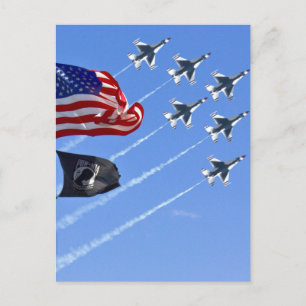 POW MIA Flagga med Old Glory & The Thunderbirds Vykort