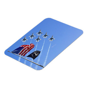 POW MIA Flagga med Old glory & Thunderbird Magnet