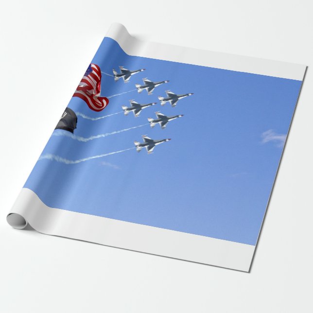 POW MIA Flagga med Old glory & Thunderbird Presentpapper (Utrullad)