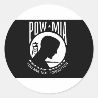 POW+MIA Flagga Runt Klistermärke