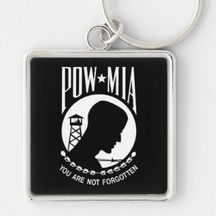 POW MIA-flagga: Saknade soldater från Vietnamkrige Fyrkantig Silverfärgad Nyckelring