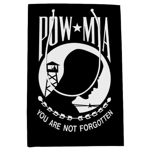 POW MIA Flagga: Soldater från Vietnam Krig saknas, (Framsidan)